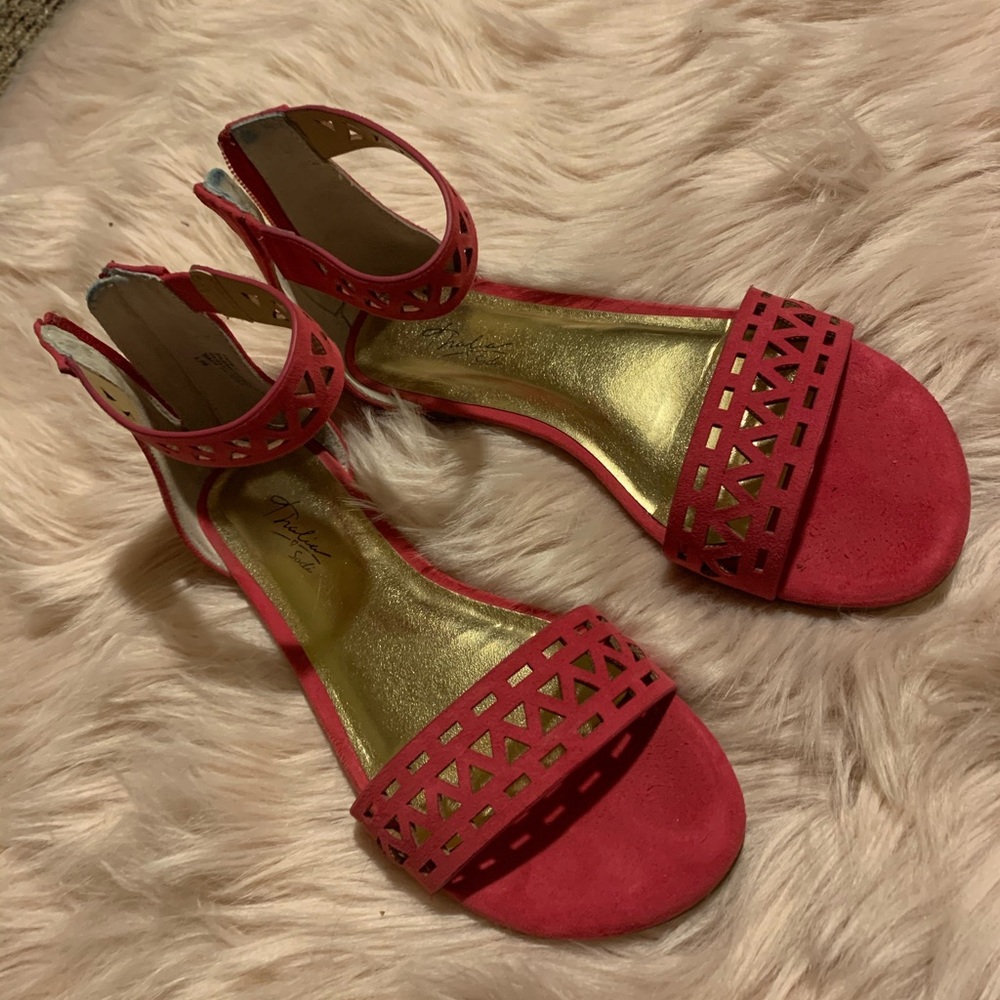 Hot pink flat sandals